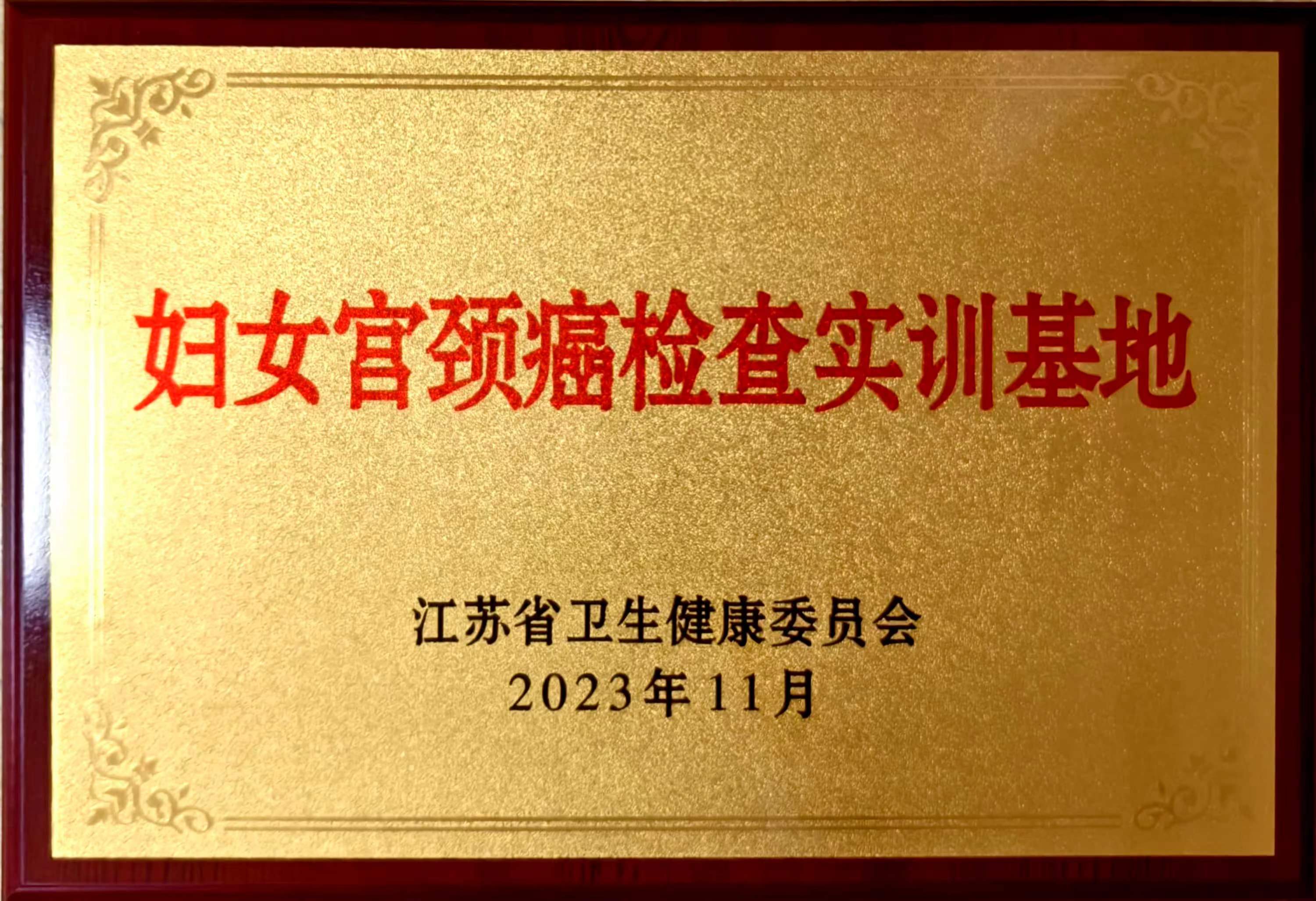 C:\Users\Administrator\Desktop\all\4雜項\其他\醫院榮譽\2023年榮譽獎牌（獎狀）照片\婦女宮頸癌檢查實訓基地（2023.11）.jpg